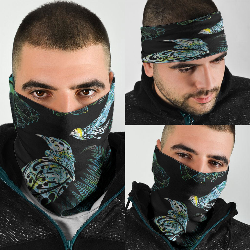 Aotearoa Maori Mahuru Neck Gaiter Spring Time - Paua Shell Green LT7 - Polynesian Pride