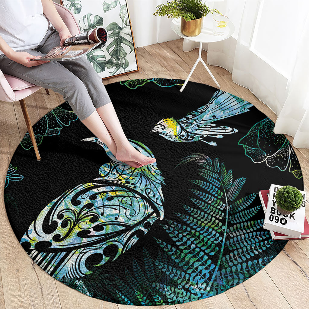 Aotearoa Maori Mahuru Round Carpet Spring Time - Paua Shell Green LT7 - Polynesian Pride