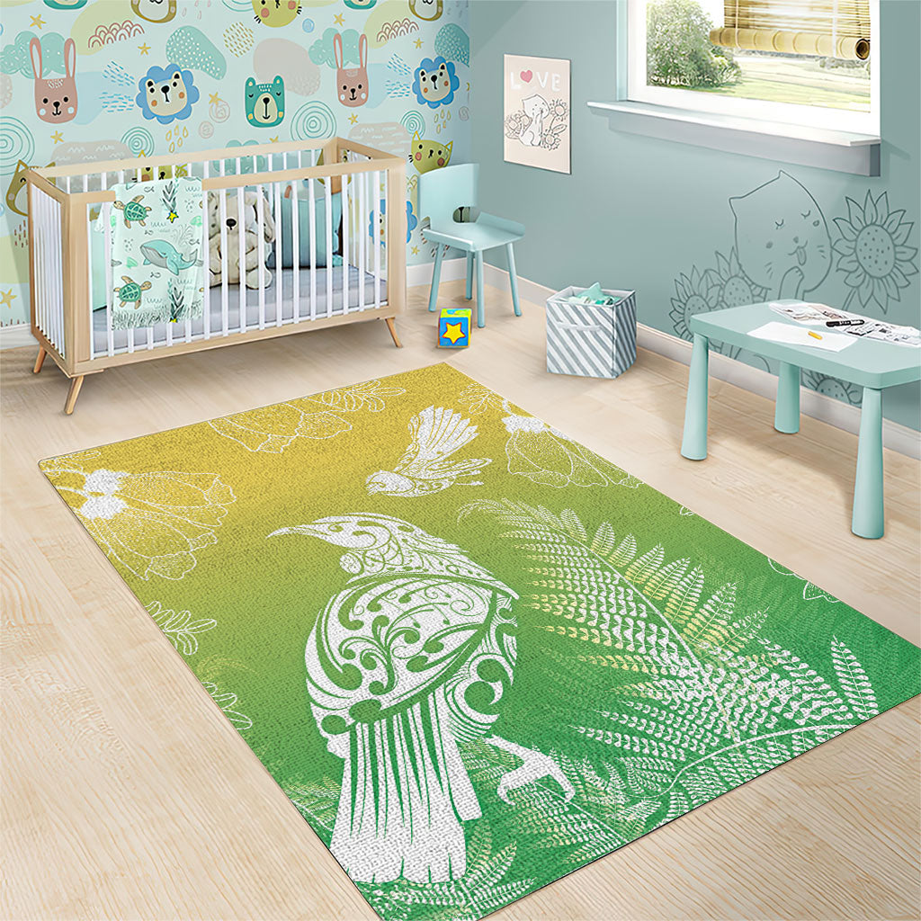 Aotearoa Maori Mahuru Tui With Pikawakawa Area Rug Spring Time LT7 - Polynesian Pride