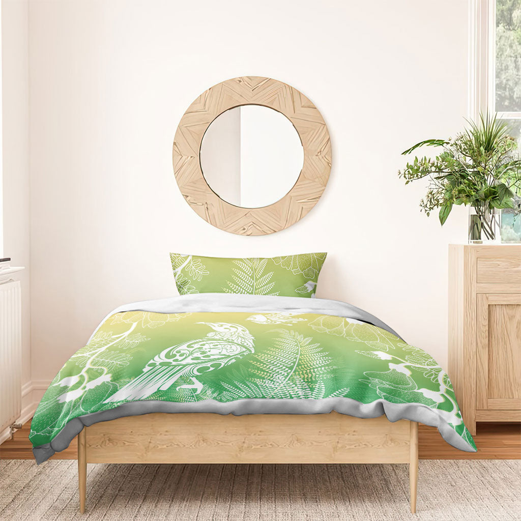 Aotearoa Maori Mahuru Tui With Pikawakawa Bedding Set Spring Time LT7 - Polynesian Pride