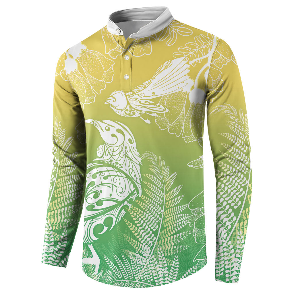 Aotearoa Maori Mahuru Tui With Pikawakawa Button Sweatshirt Spring Time LT7 - Polynesian Pride