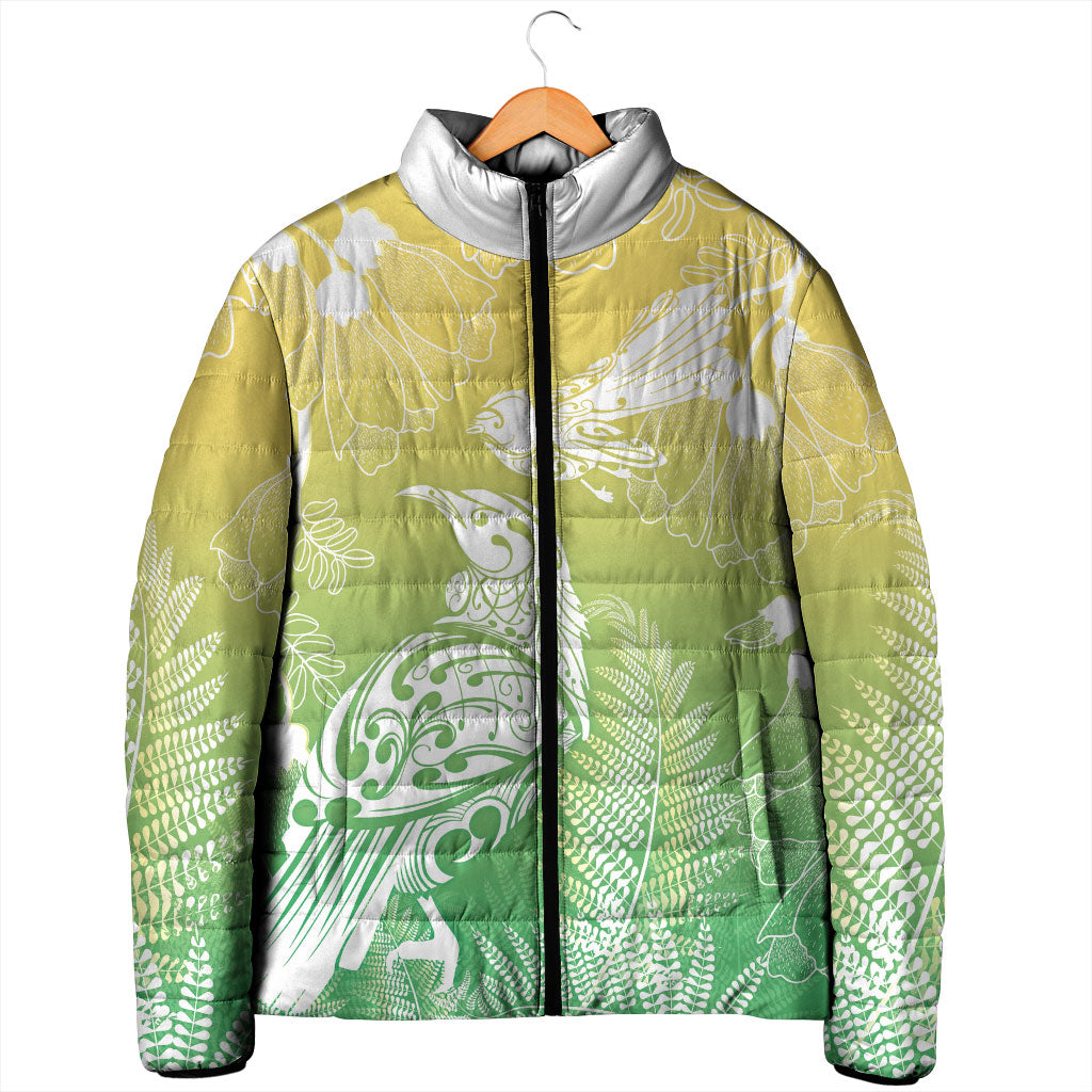 Aotearoa Maori Mahuru Tui With Pikawakawa Padded Jacket Spring Time LT7 - Polynesian Pride