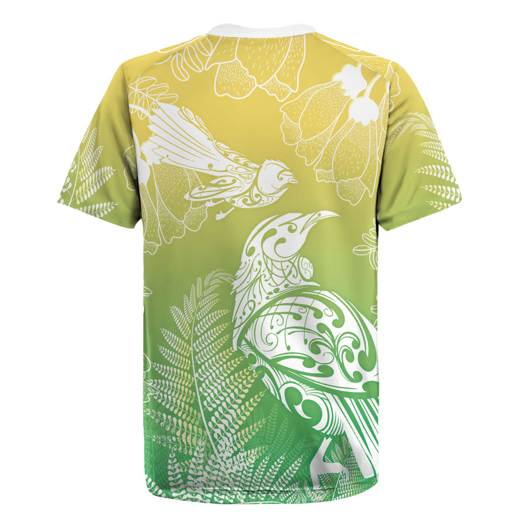 Aotearoa Maori Mahuru Tui With Pikawakawa Rugby Jersey Spring Time LT7 - Polynesian Pride