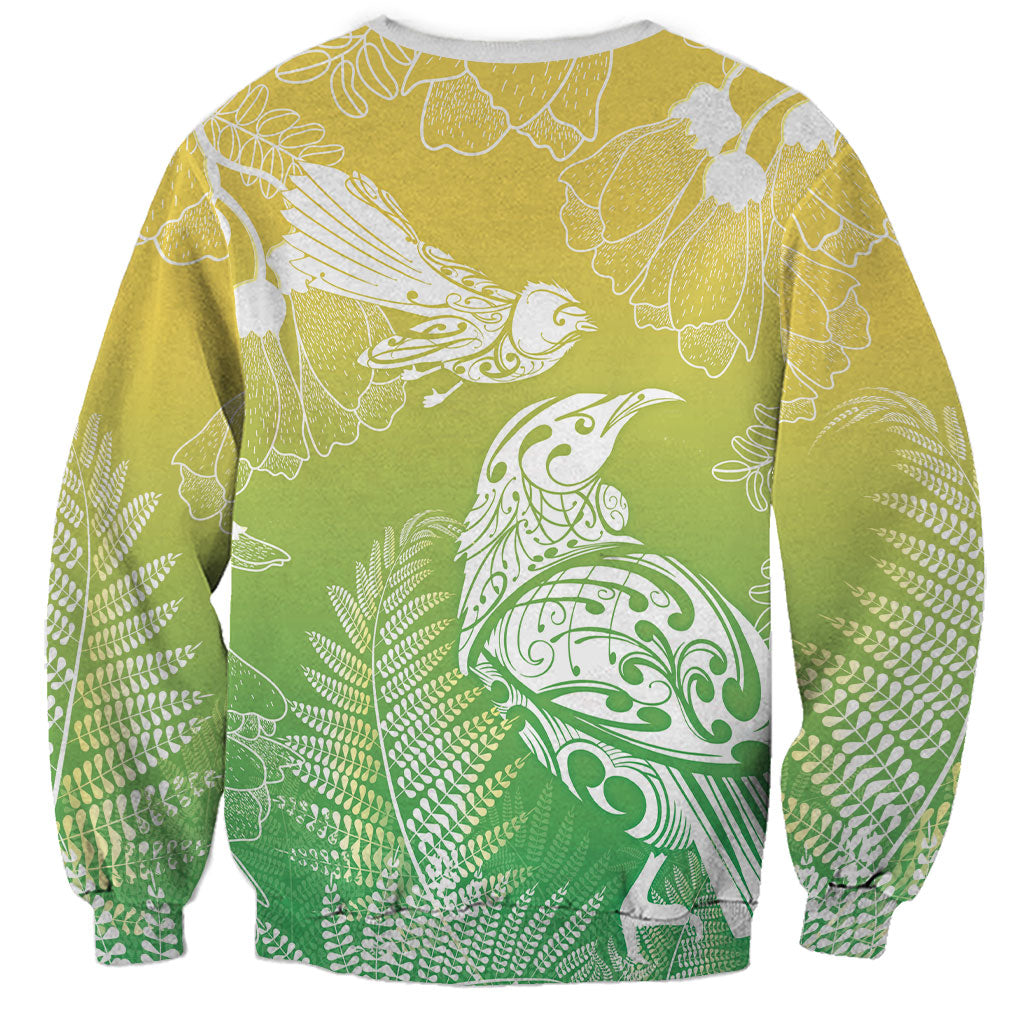 Aotearoa Maori Mahuru Tui With Pikawakawa Sweatshirt Spring Time LT7 - Polynesian Pride