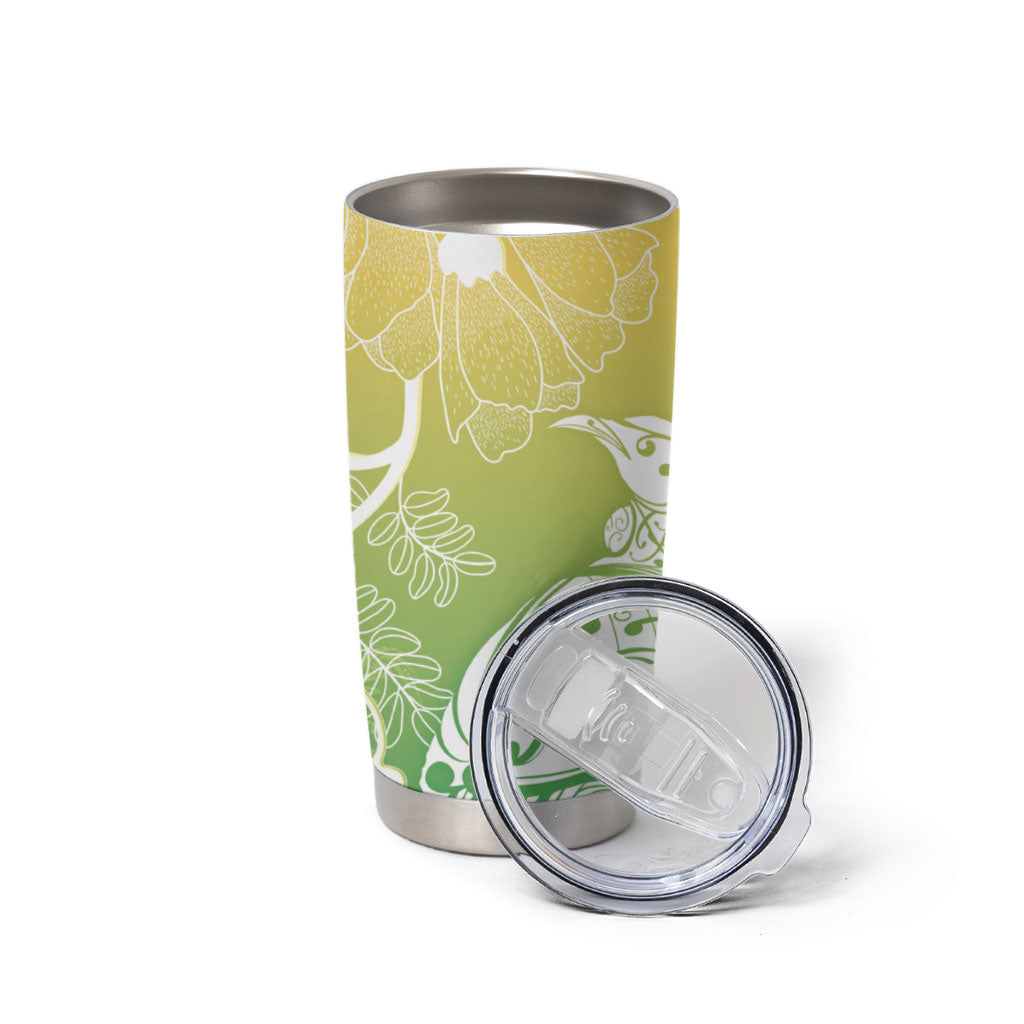 Aotearoa Maori Mahuru Tui With Pikawakawa Tumbler Cup Spring Time LT7 - Polynesian Pride
