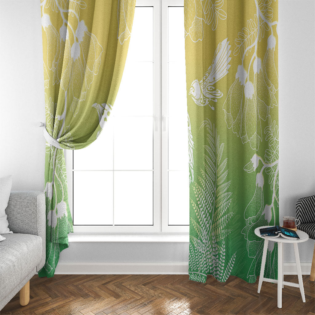 Aotearoa Maori Mahuru Tui With Pikawakawa Window Curtain Spring Time LT7 - Polynesian Pride