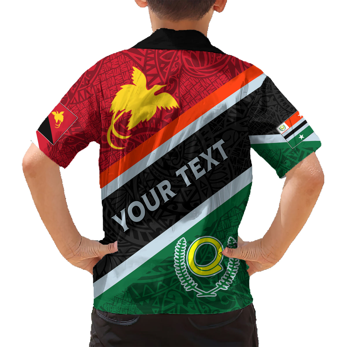 personalised-penama-and-papua-new-guinea-day-kid-hawaiian-shirt-emblem-mix-style