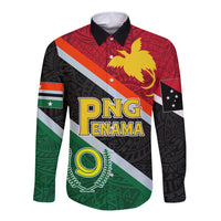 personalised-penama-and-papua-new-guinea-day-long-sleeve-button-shirt-emblem-mix-style