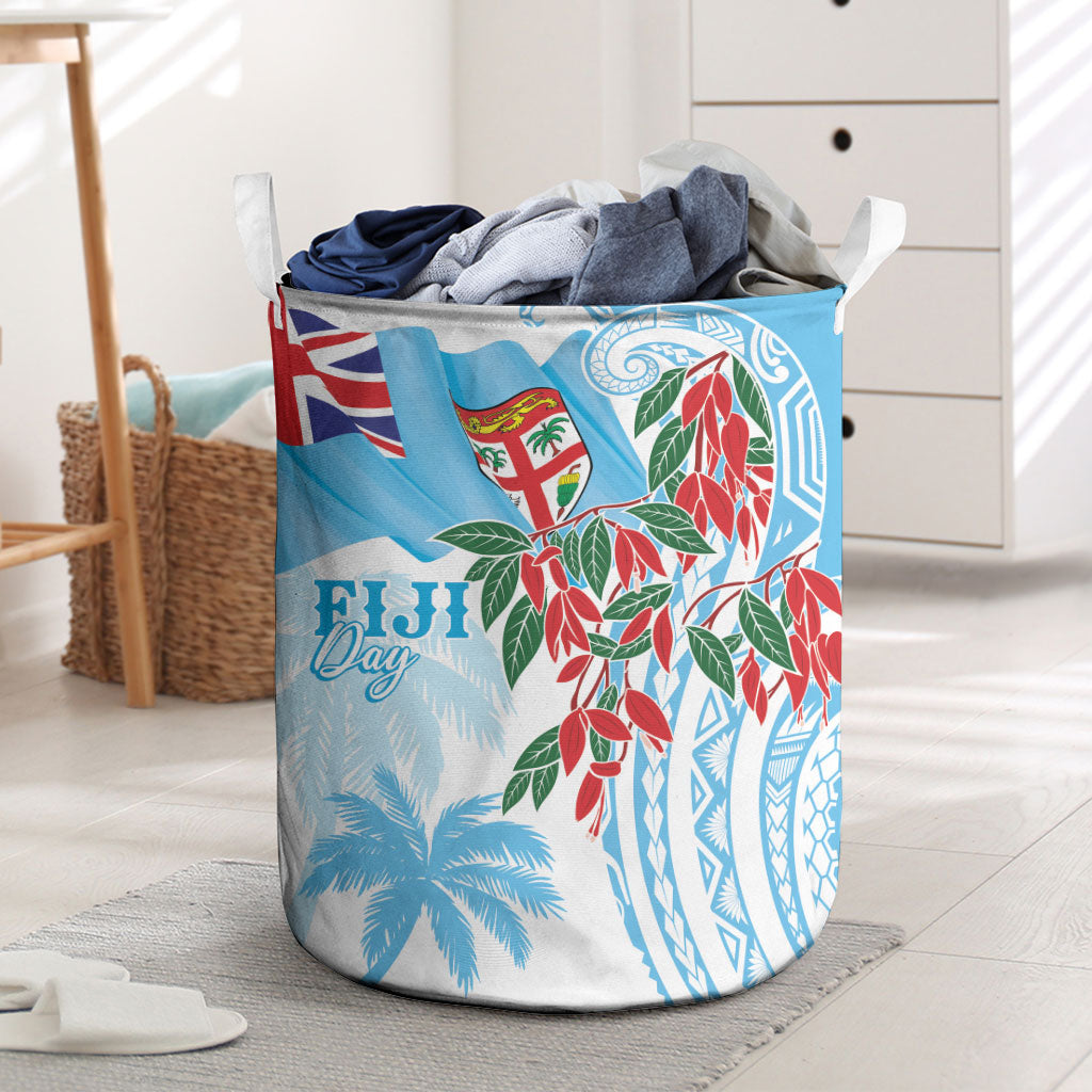 Bula Fiji Day Tagimaucia Palms Laundry Basket Toso Mai Viti LT7 Turquoise - Polynesian Pride