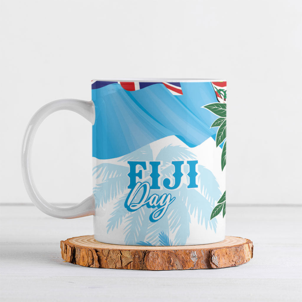 Bula Fiji Day Tagimaucia Palms Ceramic Mug Toso Mai Viti LT7 Turquoise - Polynesian Pride