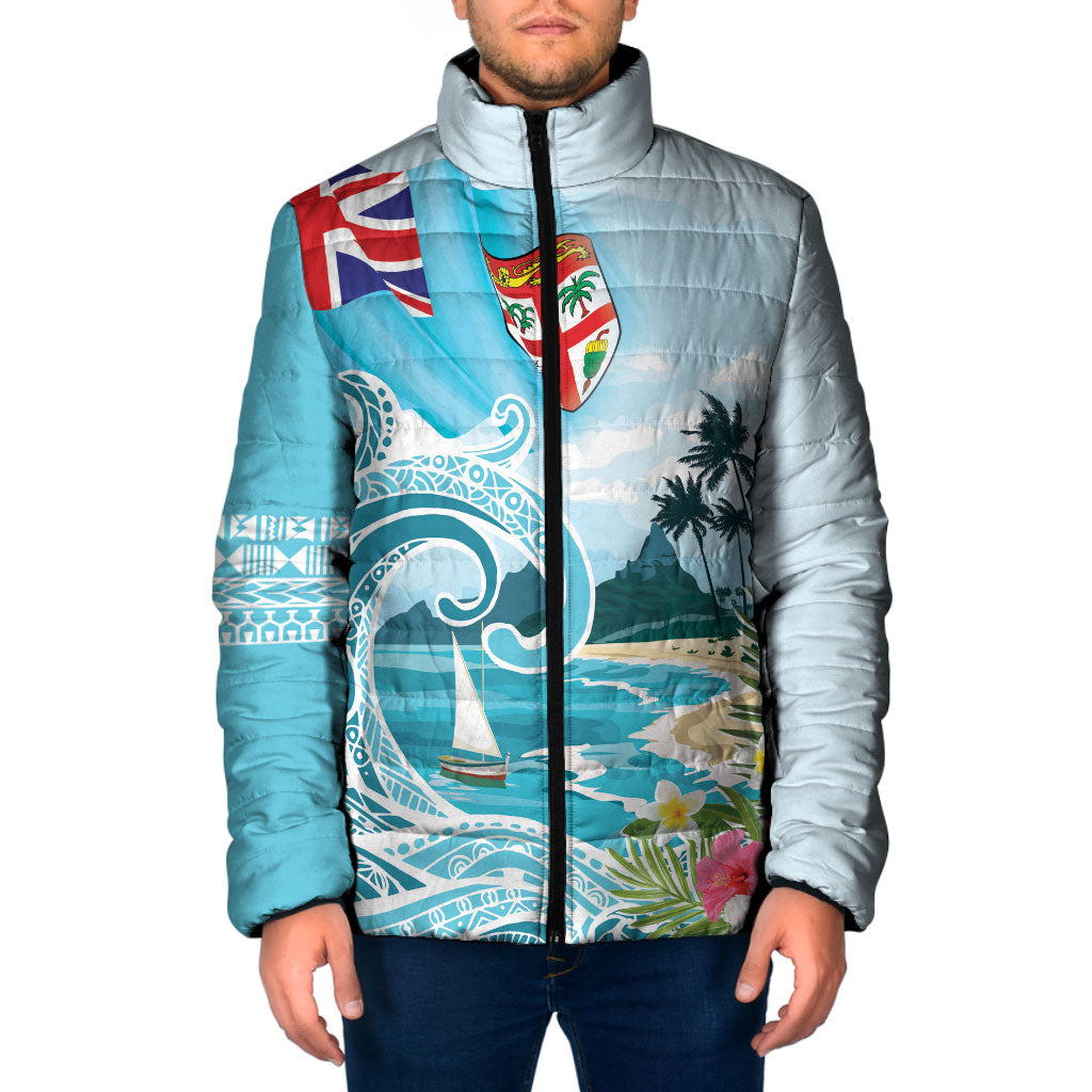 Bula Fiji Seascape Padded Jacket Fiji Day - Islands Heritage