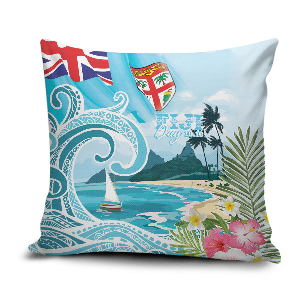 Bula Fiji Seascape Pillow Cover Fiji Day - Islands Heritage LT7 Multicolor - Polynesian Pride