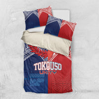 TokoUso Tonga Samoa Brothers Forever Bedding Set Ulafala and Heilala Unity LT7 US Twin 172cm x 218cm Red Blue - Polynesian Pride