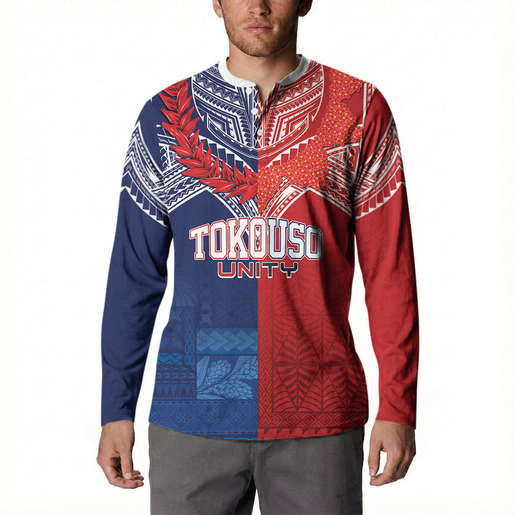 TokoUso Tonga Samoa Brothers Forever Custom Button Sweatshirt Ulafala and Heilala Unity LT7 - Polynesian Pride