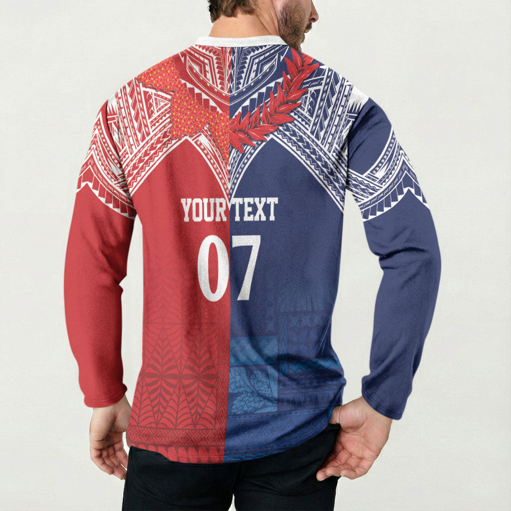 TokoUso Tonga Samoa Brothers Forever Custom Button Sweatshirt Ulafala and Heilala Unity LT7 - Polynesian Pride