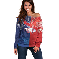 TokoUso Tonga Samoa Brothers Forever Custom Off Shoulder Sweater Ulafala and Heilala Unity
