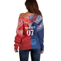 TokoUso Tonga Samoa Brothers Forever Custom Off Shoulder Sweater Ulafala and Heilala Unity