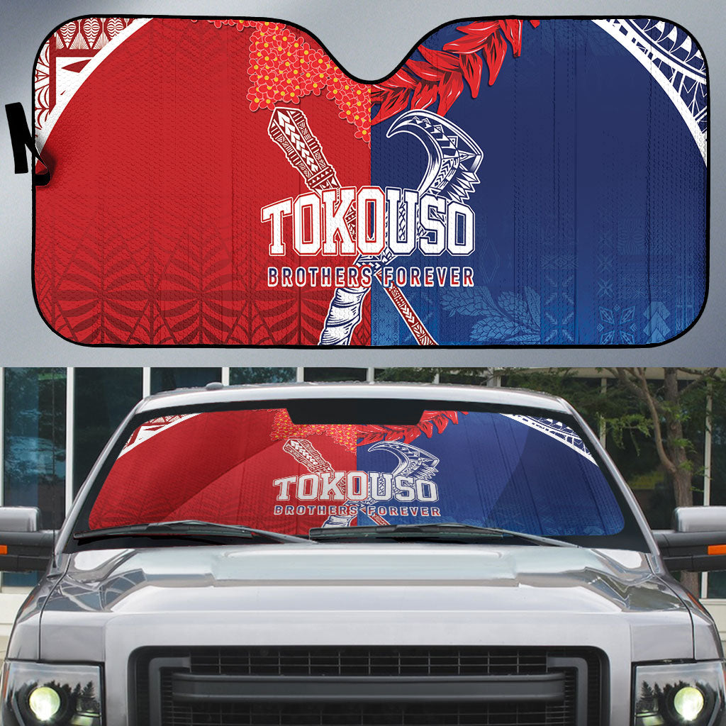 TokoUso Tonga and Samoa Auto Sun Shade Warriors War Clubs