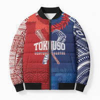 TokoUso Custom Tonga and Samoa Bomber Puffer Jacket Warriors War Clubs