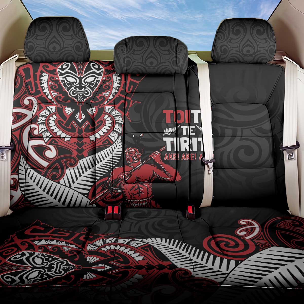 Aotearoa Toitu Te Tiriti Back Car Seat Cover Whakairo Wheku