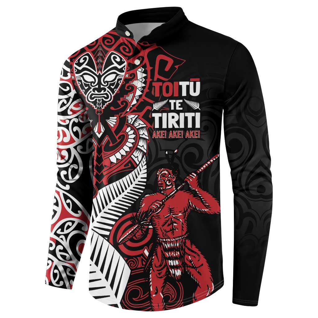 Aotearoa Toitu Te Tiriti Button Sweatshirt Whakairo Wheku