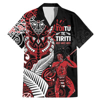 Aotearoa Toitu Te Tiriti Family Matching Mermaid Dress and Hawaiian Shirt Whakairo Wheku LT7 Dad's Shirt - Short Sleeve Black - Polynesian Pride