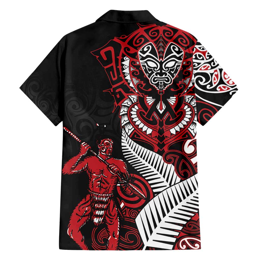 Aotearoa Toitu Te Tiriti Family Matching Off Shoulder Short Dress and Hawaiian Shirt Whakairo Wheku LT7 - Polynesian Pride
