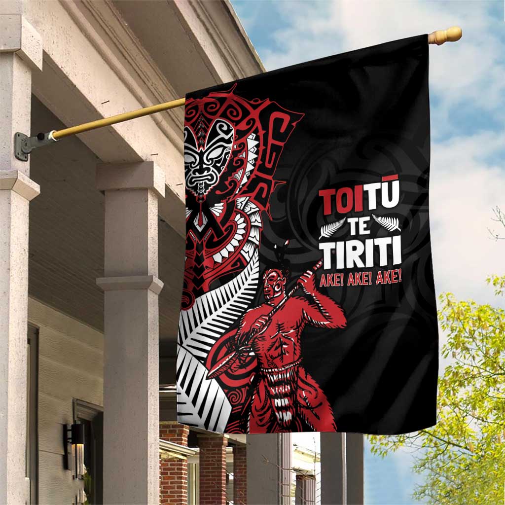 Aotearoa Toitu Te Tiriti Garden Flag Whakairo Wheku