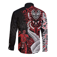 Aotearoa Toitu Te Tiriti Long Sleeve Button Shirt Whakairo Wheku LT7 - Polynesian Pride