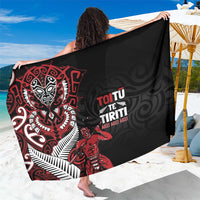 Aotearoa Toitu Te Tiriti Sarong Whakairo Wheku LT7 One Size 44 x 66 inches Black - Polynesian Pride