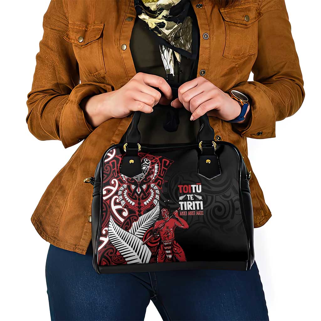 Aotearoa Toitu Te Tiriti Shoulder Handbag Whakairo Wheku LT7 - Polynesian Pride