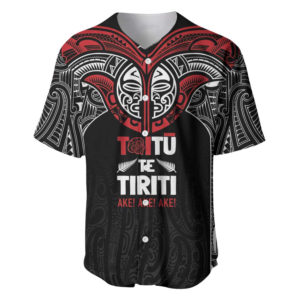 Aotearoa Maori Personalized Baseball Jersey Toitu Te Tiriti Ake! Ake! Ake!