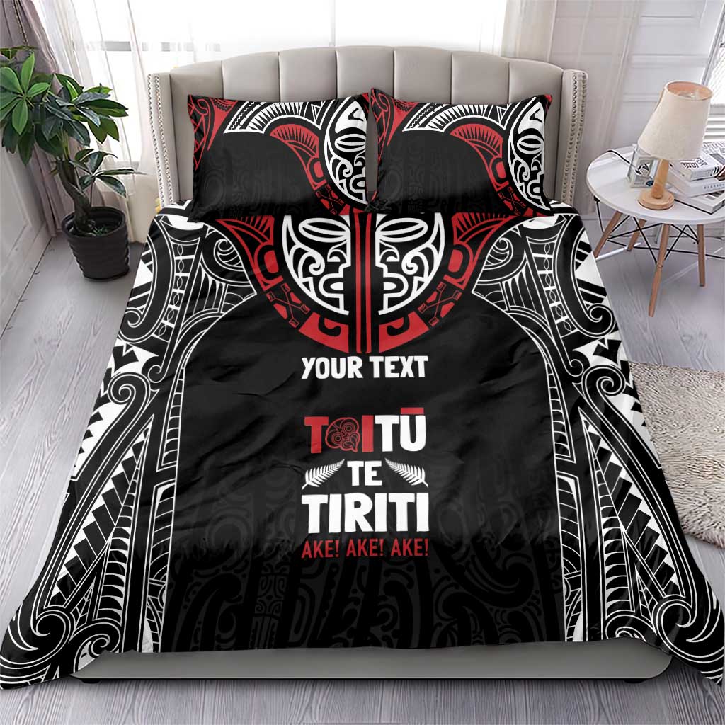 Aotearoa Maori Personalized Bedding Set Toitu Te Tiriti Ake! Ake! Ake!