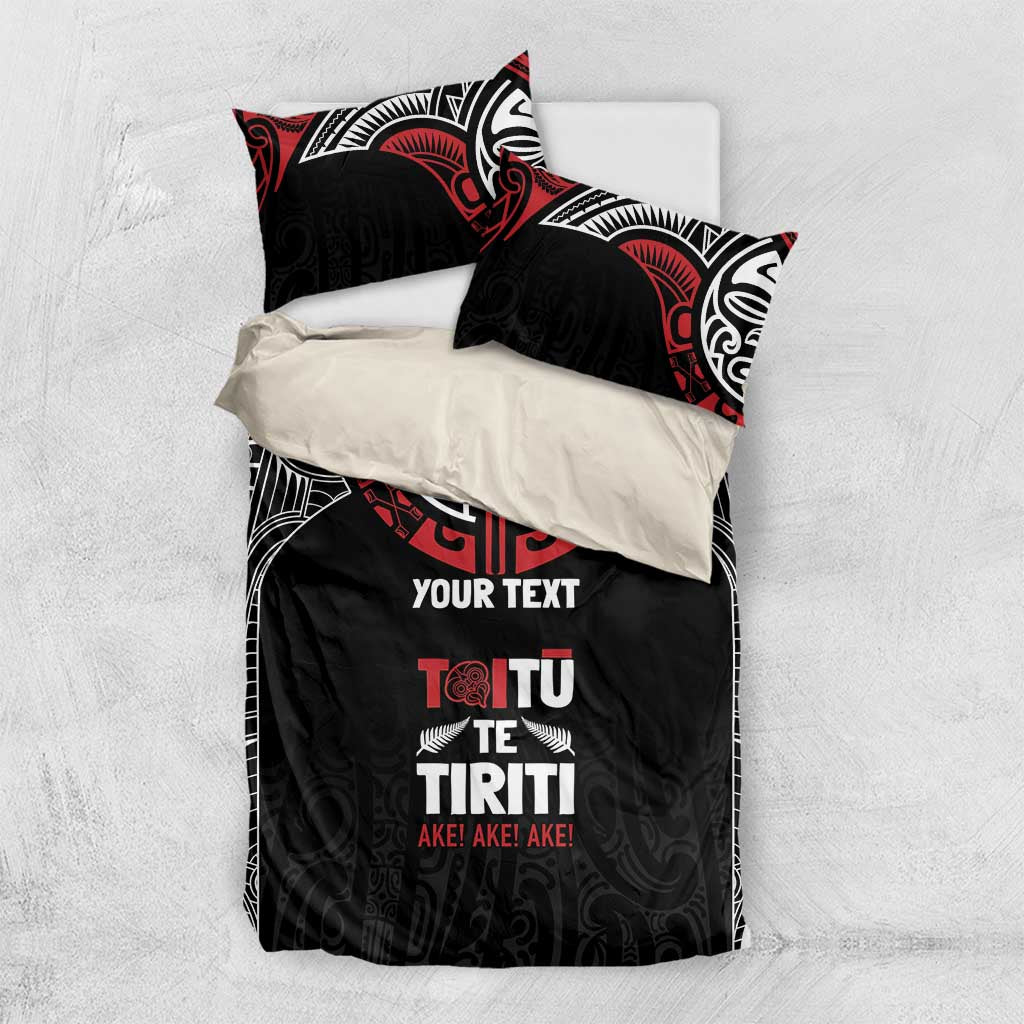 Aotearoa Maori Personalized Bedding Set Toitu Te Tiriti Ake! Ake! Ake!