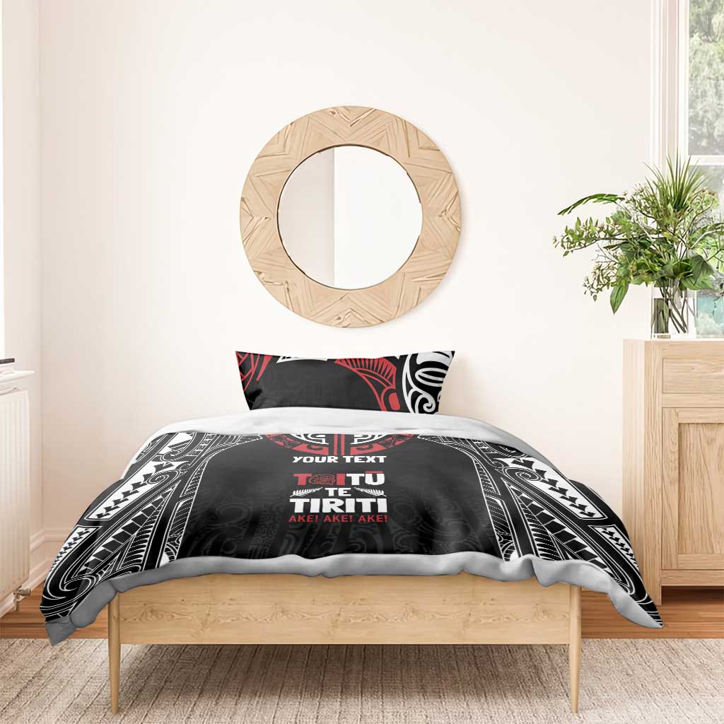 Aotearoa Maori Personalized Bedding Set Toitu Te Tiriti Ake! Ake! Ake!