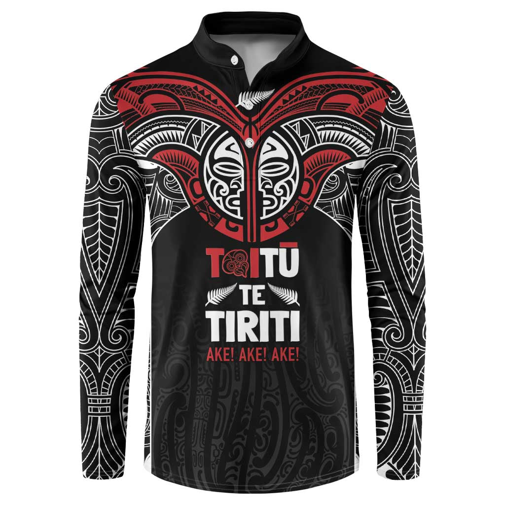 Aotearoa Maori Personalized Button Sweatshirt Toitu Te Tiriti Ake! Ake! Ake!