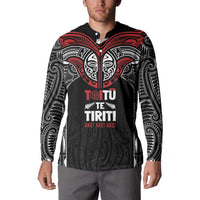 Aotearoa Maori Personalized Button Sweatshirt Toitu Te Tiriti Ake! Ake! Ake!