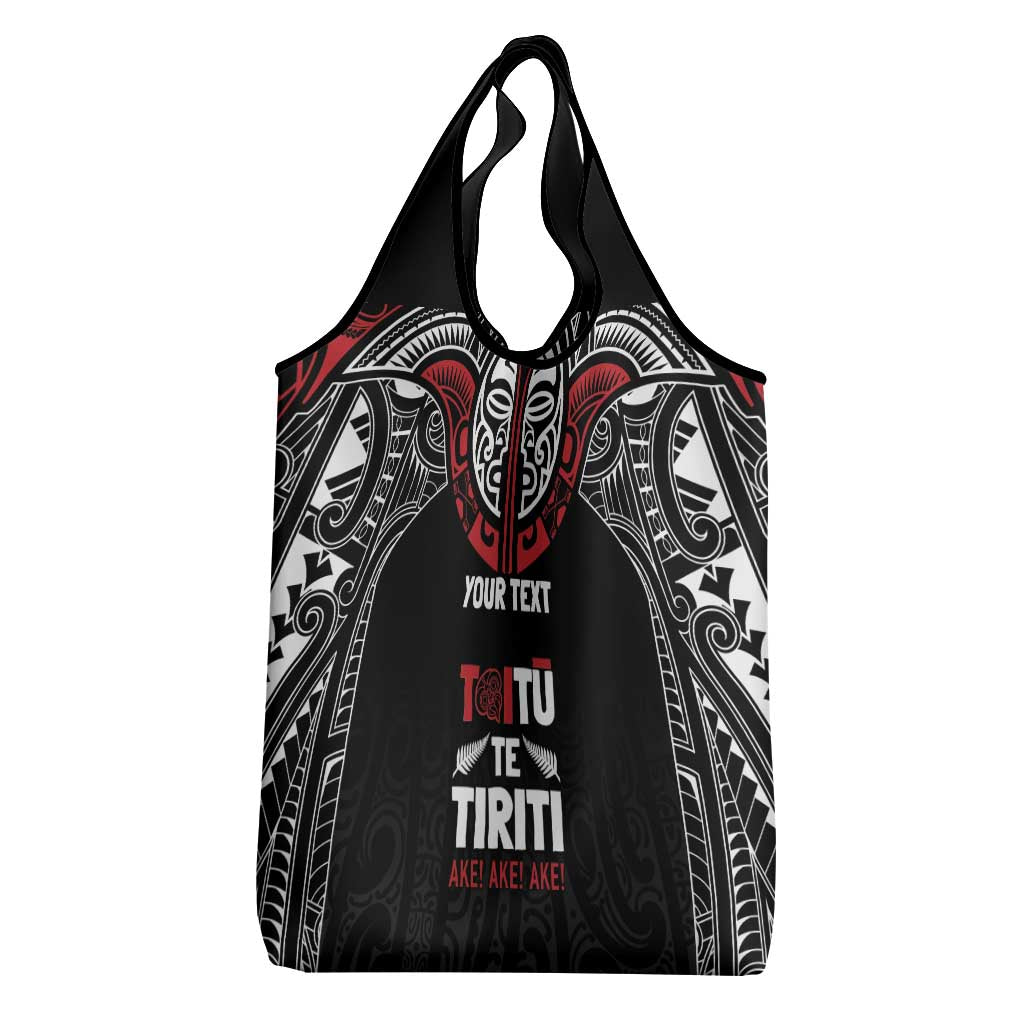 Aotearoa Maori Personalized Grocery Bag Toitu Te Tiriti Ake! Ake! Ake!