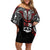 Aotearoa Maori Personalized Off Shoulder Short Dress Toitu Te Tiriti Ake! Ake! Ake!