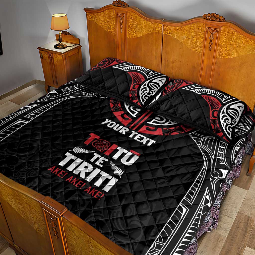 Aotearoa Maori Personalized Quilt Bed Set Toitu Te Tiriti Ake! Ake! Ake!