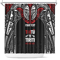 Aotearoa Maori Personalized Shower Curtain Toitu Te Tiriti Ake! Ake! Ake! LT7 Black - Polynesian Pride