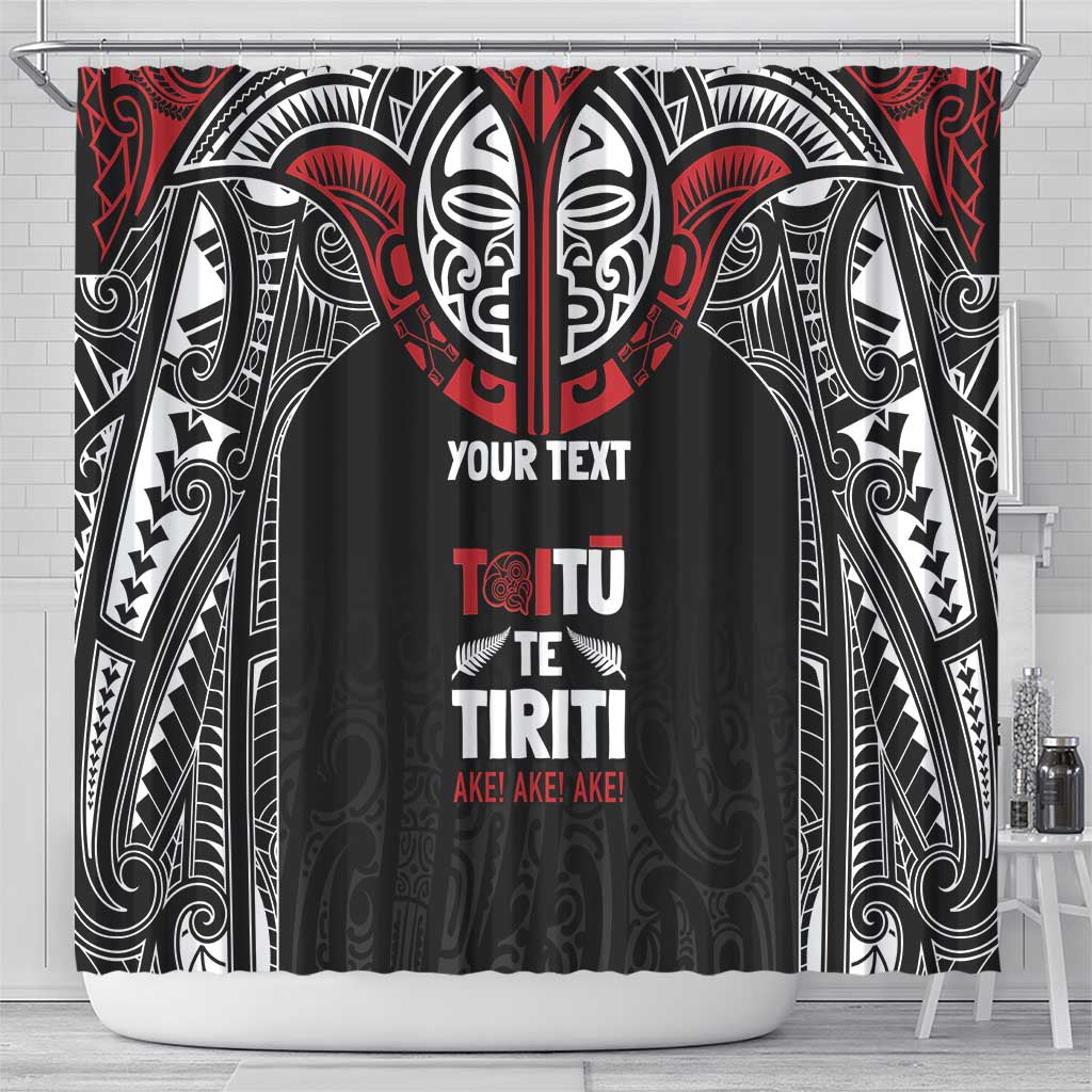 Aotearoa Maori Personalized Shower Curtain Toitu Te Tiriti Ake! Ake! Ake! LT7 - Polynesian Pride