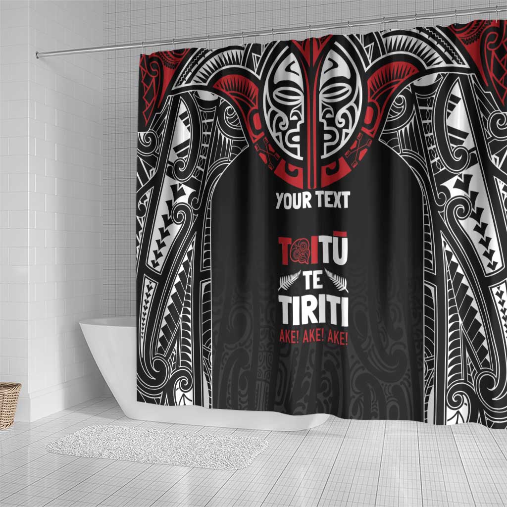 Aotearoa Maori Personalized Shower Curtain Toitu Te Tiriti Ake! Ake! Ake! LT7 - Polynesian Pride
