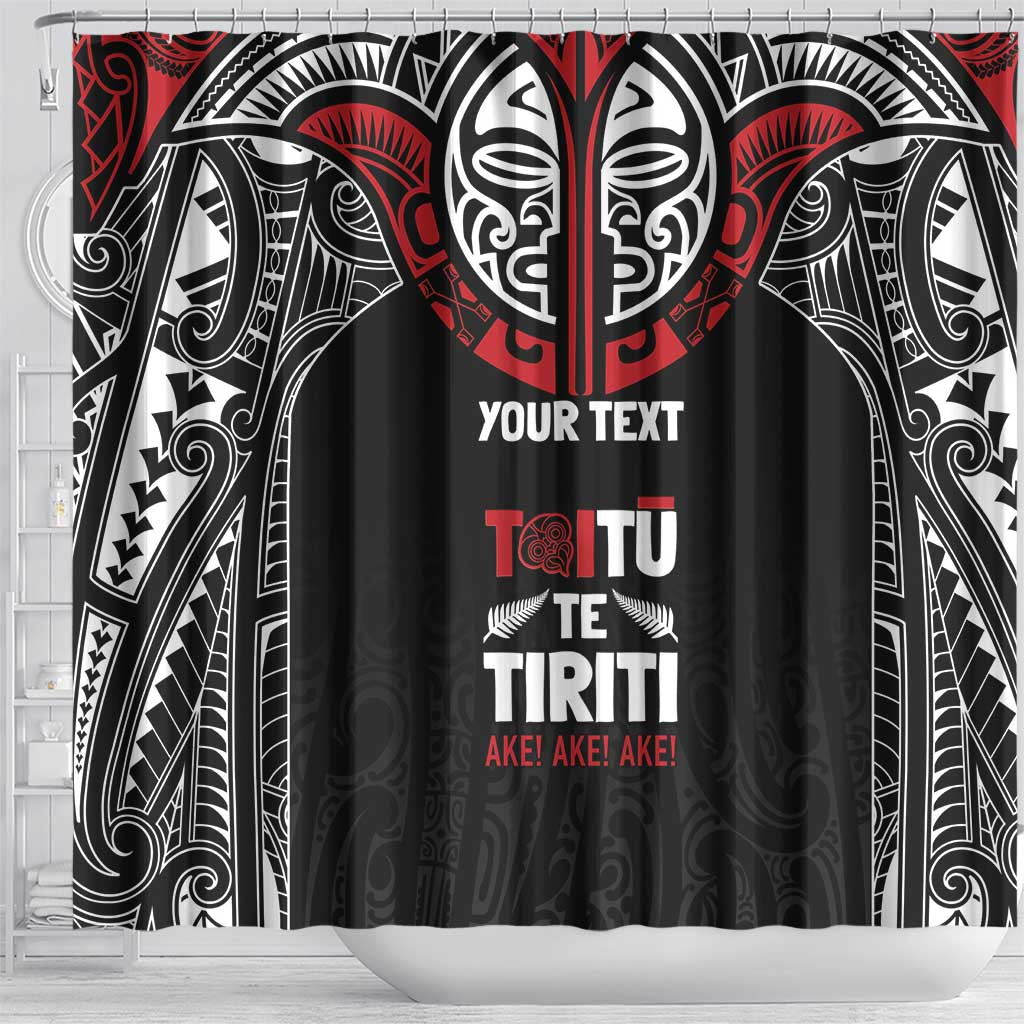 Aotearoa Maori Personalized Shower Curtain Toitu Te Tiriti Ake! Ake! Ake! LT7 - Polynesian Pride