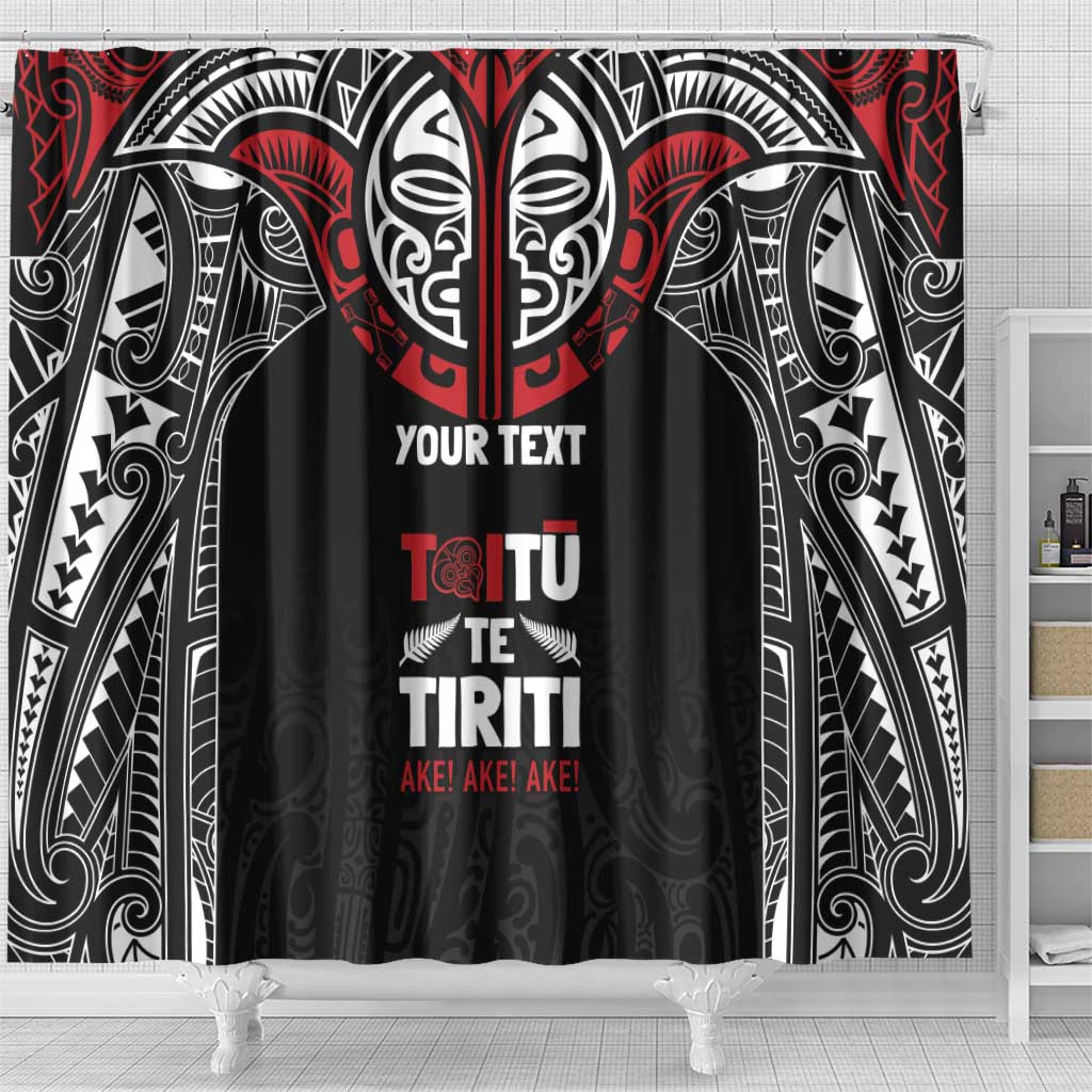 Aotearoa Maori Personalized Shower Curtain Toitu Te Tiriti Ake! Ake! Ake! LT7 - Polynesian Pride
