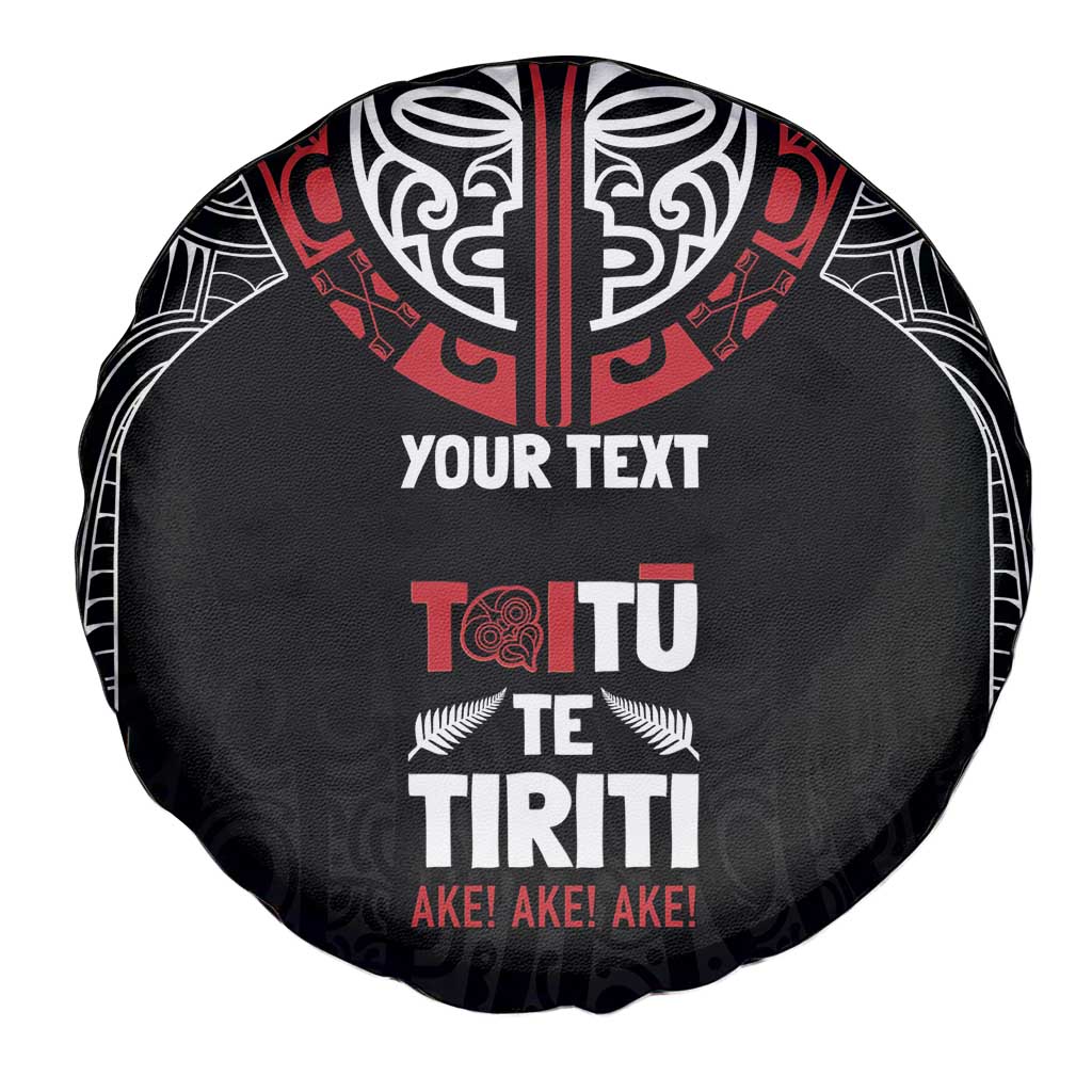 Aotearoa Maori Personalized Spare Tire Cover Toitu Te Tiriti Ake! Ake! Ake!
