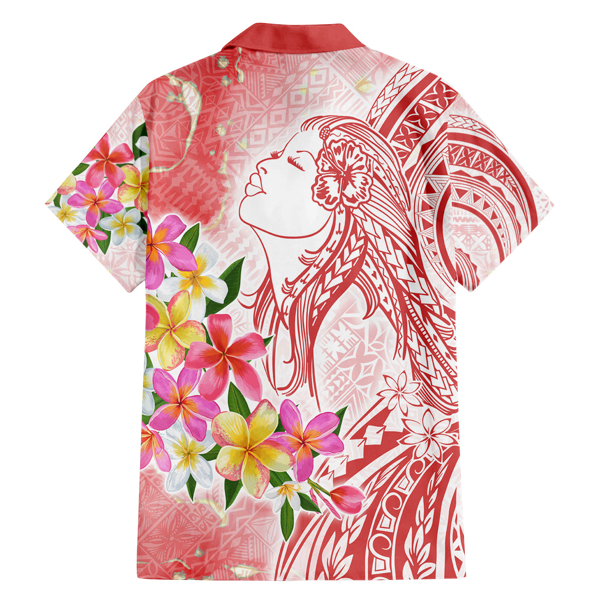 Polynesian Women's Day Wahine Family Matching Puletasi and Hawaiian Shirt Plumeria Marble Glaze - Pink LT7 - Polynesian Pride