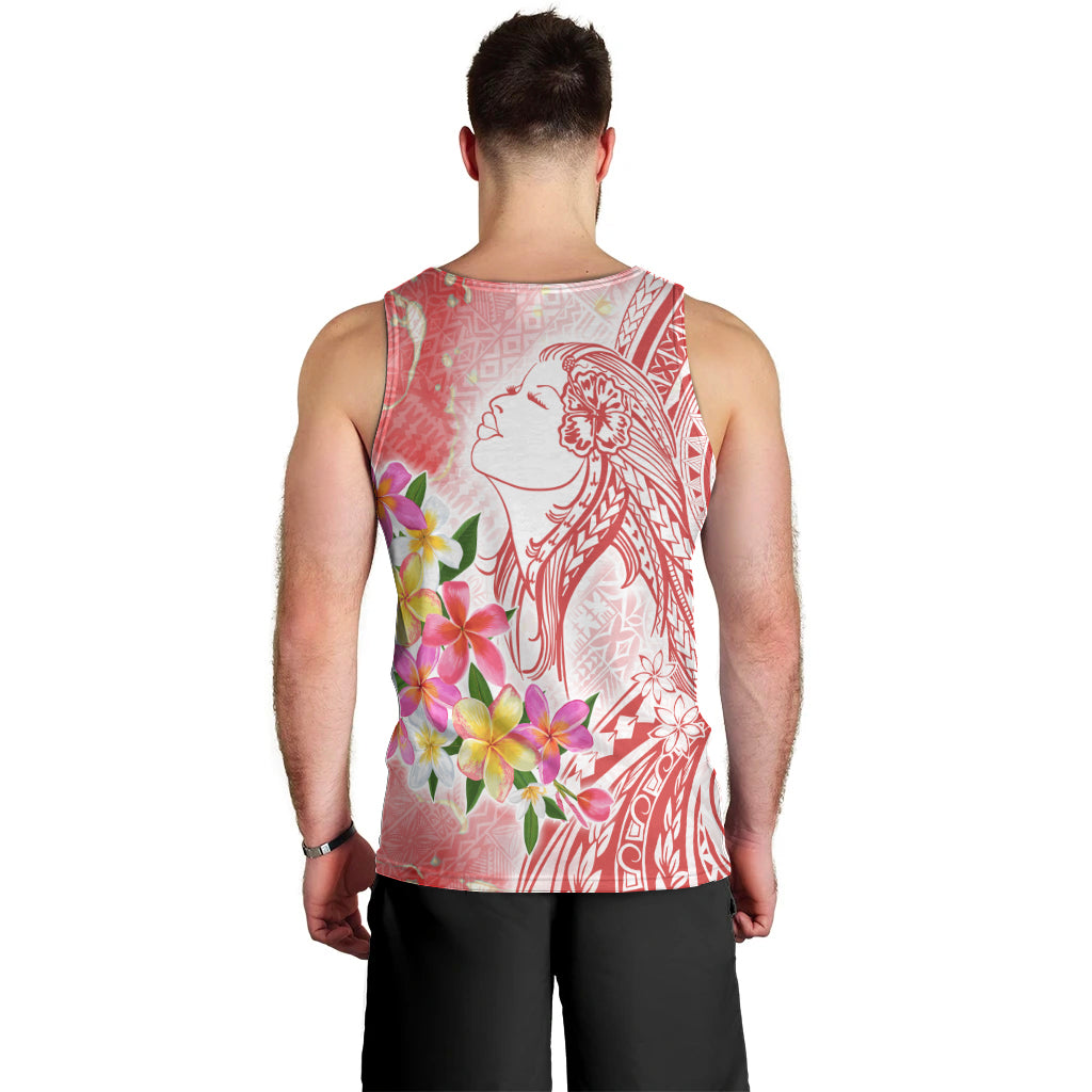 Polynesian Women's Day Wahine Men Tank Top Plumeria Marble Glaze - Pink LT7 - Polynesian Pride
