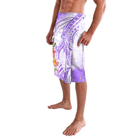 Polynesian Women's Day Wahine Lavalava Plumeria Marble Glaze - Purple LT7 - Polynesian Pride