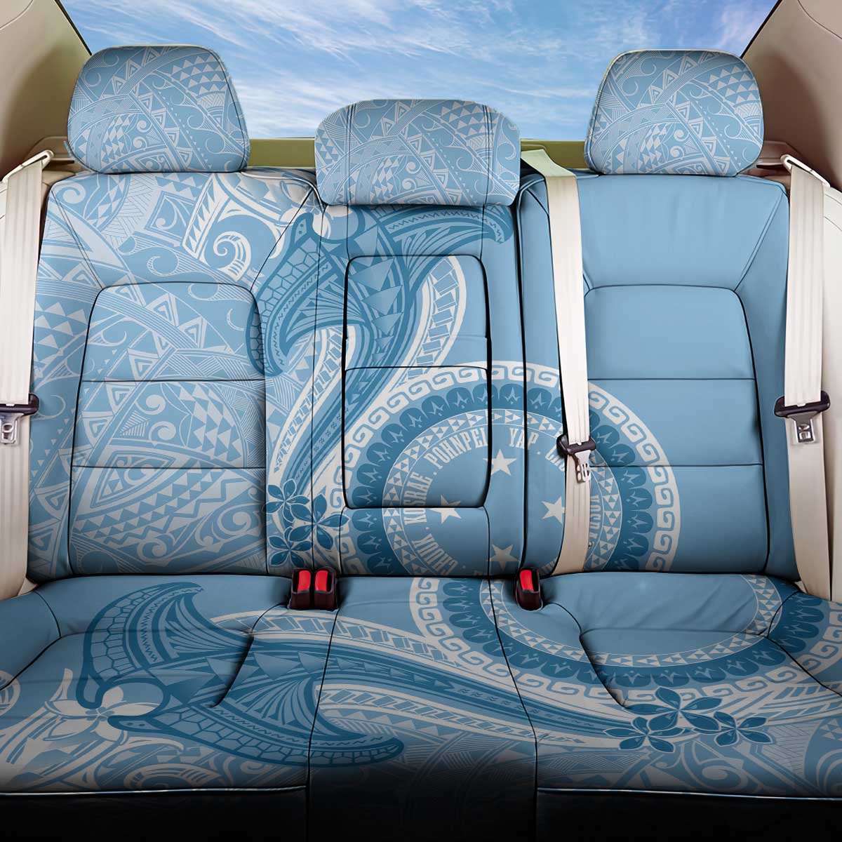 Micronesia FSM Back Car Seat Cover Shark and Manta Classic Style